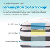 Giselle Bedding 21cm Mattress Pillow Top King Single - Rear View