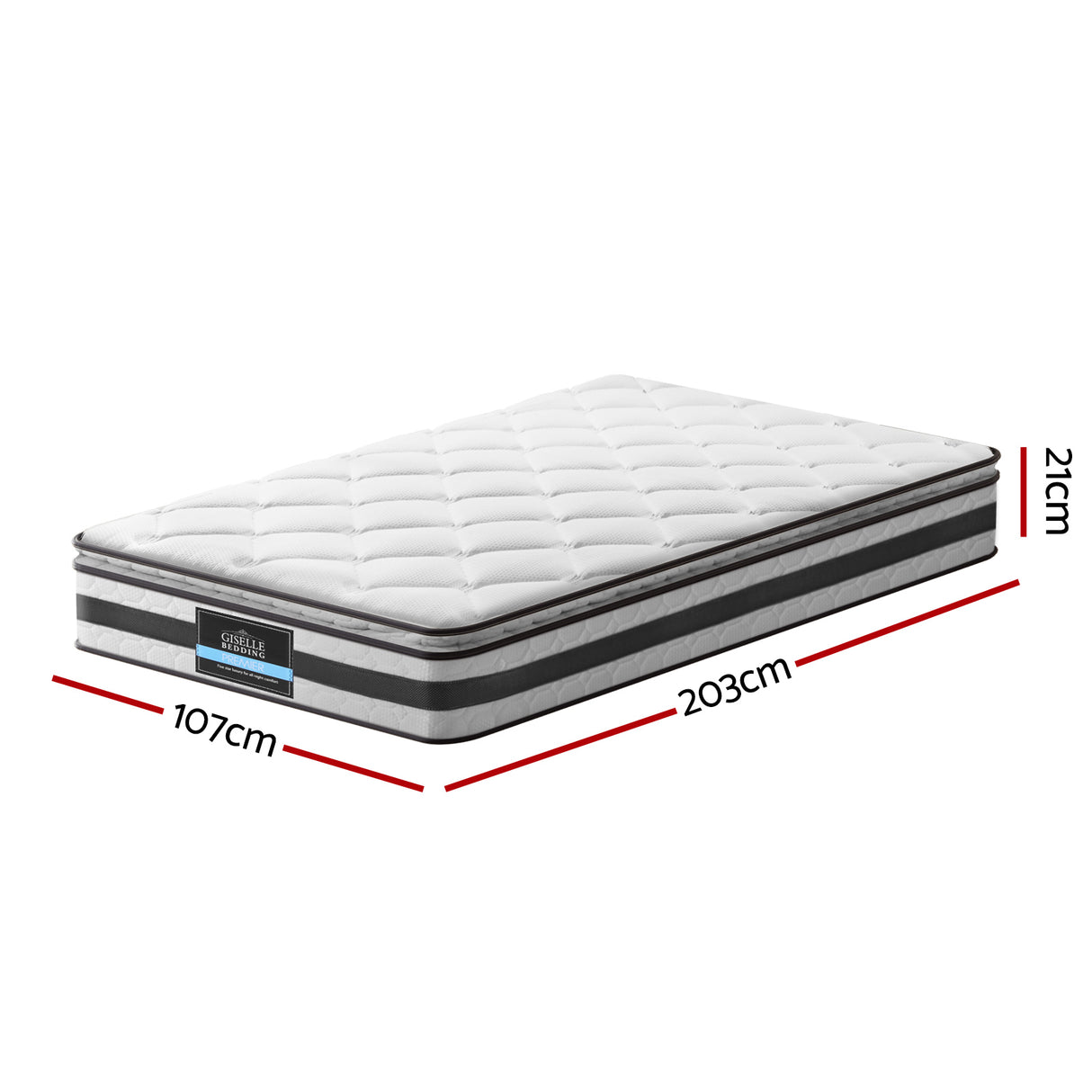Giselle Bedding 21cm Mattress Pillow Top King Single