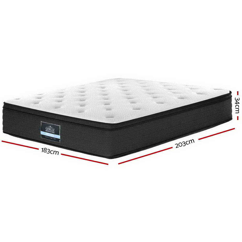 Giselle Bedding 34cm Mattress Euro Top Pocket Spring Single