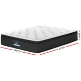 Giselle Bedding 34cm Mattress Euro Top Pocket Spring Single - Front View