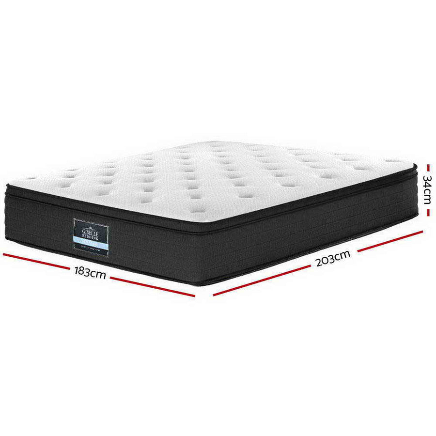 Giselle Bedding 34cm Mattress Euro Top Pocket Spring Single, image 2