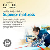 Giselle Bedding 32cm Mattress Euro Top Double - Top-Down View
