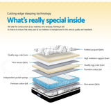 Giselle Bedding 32cm Mattress Euro Top King Single - Rear View
