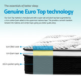 Giselle Bedding 32cm Mattress Euro Top Queen - Top-Down View
