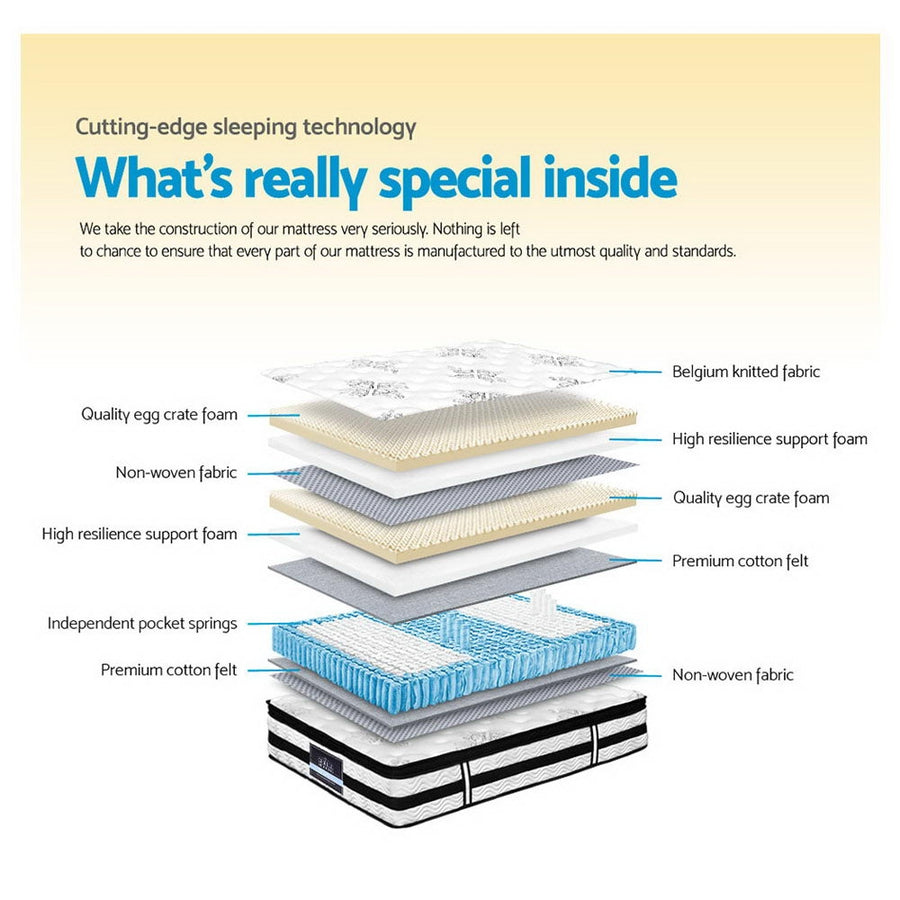 Giselle Bedding 34cm Mattress Euro Top Pocket Spring King, image 7