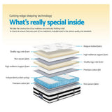 Giselle Bedding 34cm Mattress Euro Top Pocket Spring King Single