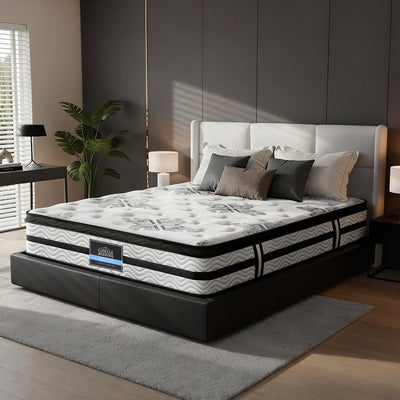 Giselle Bedding 34cm Mattress Euro Top Pocket Spring Queen