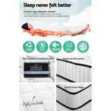Giselle Bedding 24cm Mattress Pillow Top King Single - Rear View