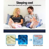 Giselle Bedding 34cm Mattress Cool Gel Memory Foam 7 Zone Double - Rear View