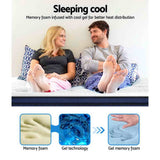Giselle Bedding 34cm Mattress Cool Gel Memory Foam 7 Zone Queen - Rear View