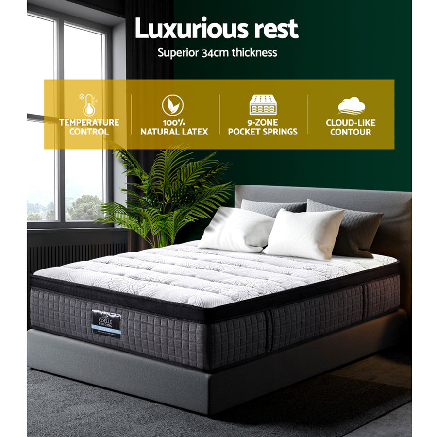 Giselle Bedding 34cm Mattress 9 Zone Latex Foam King, image 6