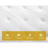 Giselle Bedding 34cm Mattress Double Layer Pocket Spring Double - 45-Degree Angle
