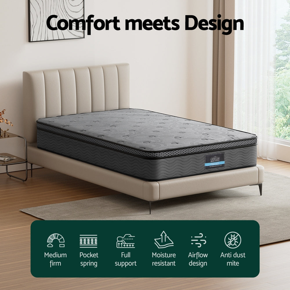25cm Giselle Mattress King Bed Pocket Spring Mattresses