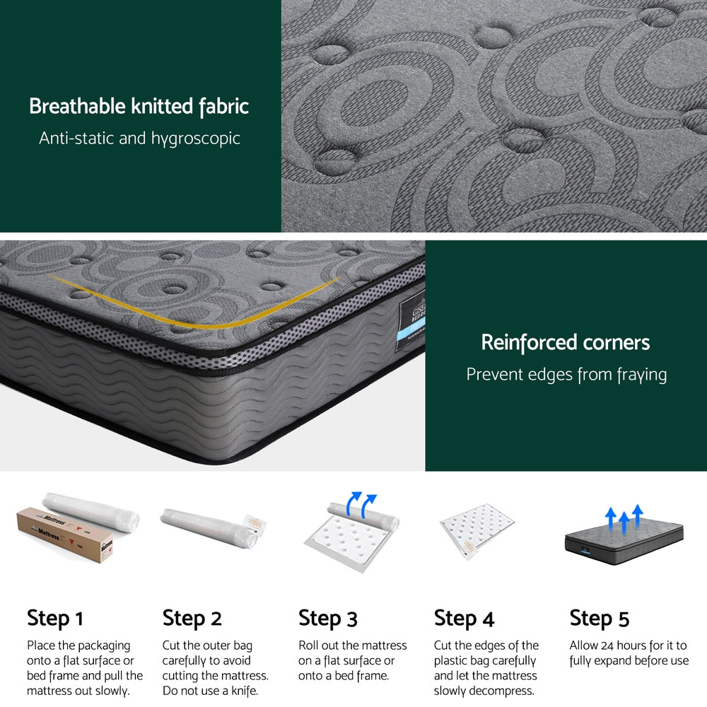 25cm Giselle Mattress King Bed Pocket Spring Mattresses