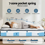 Giselle Bedding Double Mattress 35cm Bed in a Box Pocket Spring Gel Memory Foam - Rear View