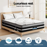 Giselle Bedding King Mattress 35cm Bed in a Box Pocket Spring Gel Memory Foam - 45-Degree Angle
