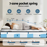 Giselle Bedding King Mattress 35cm Bed in a Box Pocket Spring Gel Memory Foam - Rear View