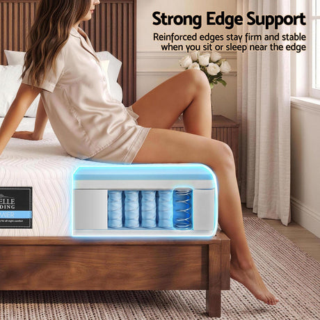 Giselle 25cm Queen Hybrid Mattress Soft Knitted Fabric Edge Support Gel Foam, image 8