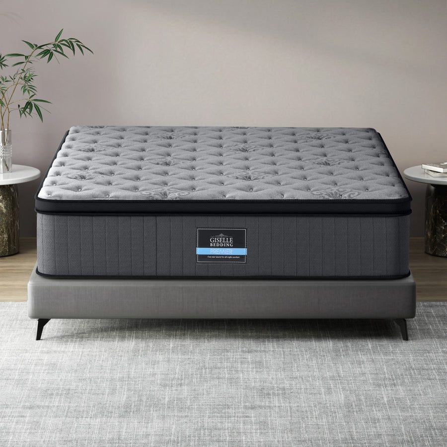 Giselle Bedding Solene Euro Top pocket spring mattress, double, grey