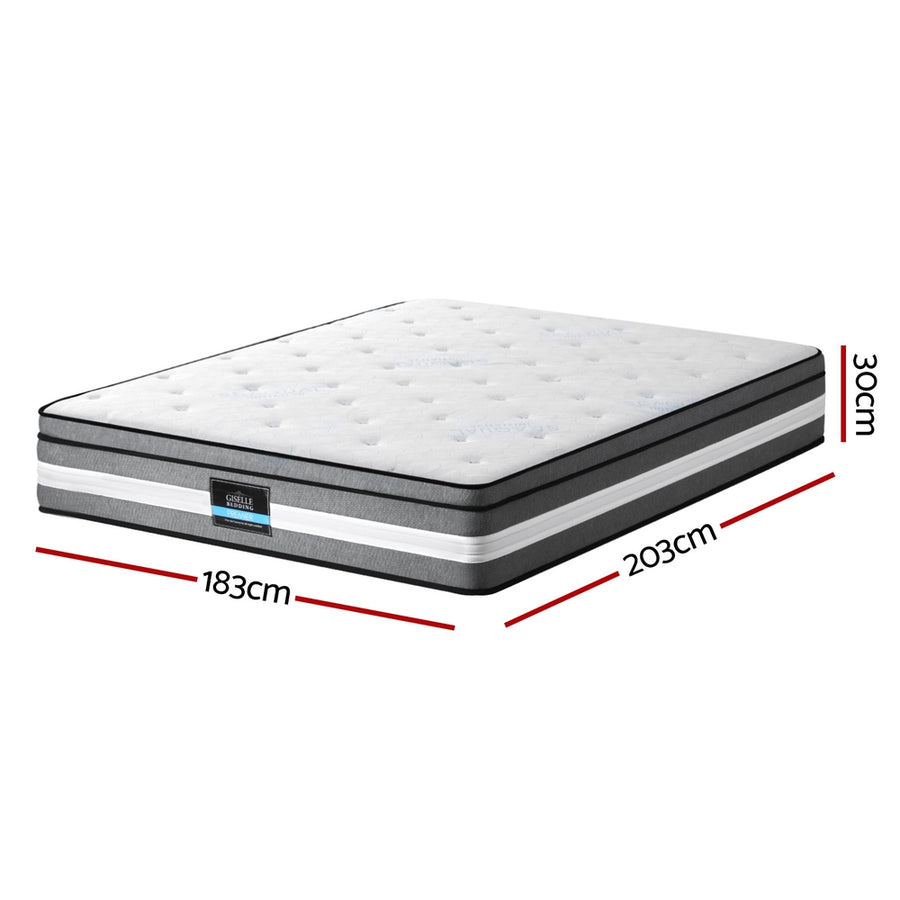 Giselle Bedding 30cm Mattress Gel Foam Pocket Spring King, image 2