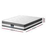 Giselle Bedding 30cm Mattress Gel Foam Pocket Spring Queen - Front View