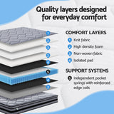 Giselle Bedding 34cm Double Mattress Hybrid, Pocket Spring Bed Mattress - 45-Degree Angle