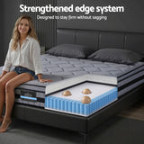 Giselle Bedding 34cm Double Mattress Hybrid, Pocket Spring Bed Mattress - Close-Up Angle