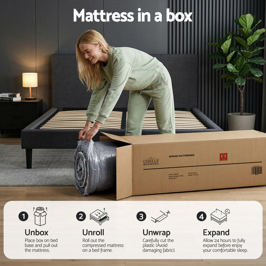 Giselle Bedding 34cm Double Mattress Hybrid, Pocket Spring Bed Mattress, image 10