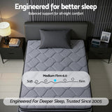Giselle Bedding 34cm King Single Mattress Hybrid, Pocket Spring Bed Mattress - Rear View