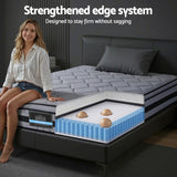 Giselle Bedding 34cm King Single Mattress Hybrid, Pocket Spring Bed Mattress - Close-Up Angle