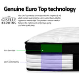 Giselle Bedding 31cm Mattress Euro Top Single - Top-Down View