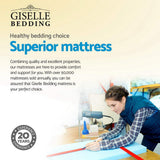 Giselle Bedding 34cm Mattress Bamboo Cover King Single - Close-Up Angle