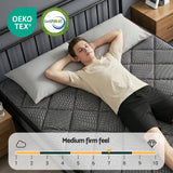 Giselle Bedding Double Mattress 25cm Pocket Spring Latex Euro Top Medium Firm Bed - Close-Up Angle