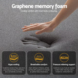 Giselle Bedding 35cm Mattress Graphene Memory Foam Medium Firm Euro Top Mattresses Queen - Rear View