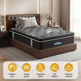 Giselle Bedding 35cm Mattress Graphene Memory Foam Medium Firm Euro Top Mattresses Single - 45-Degree Angle