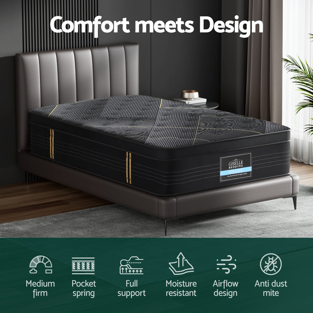 25cm Giselle Mattress Double Bed Pocket Spring Mattresses