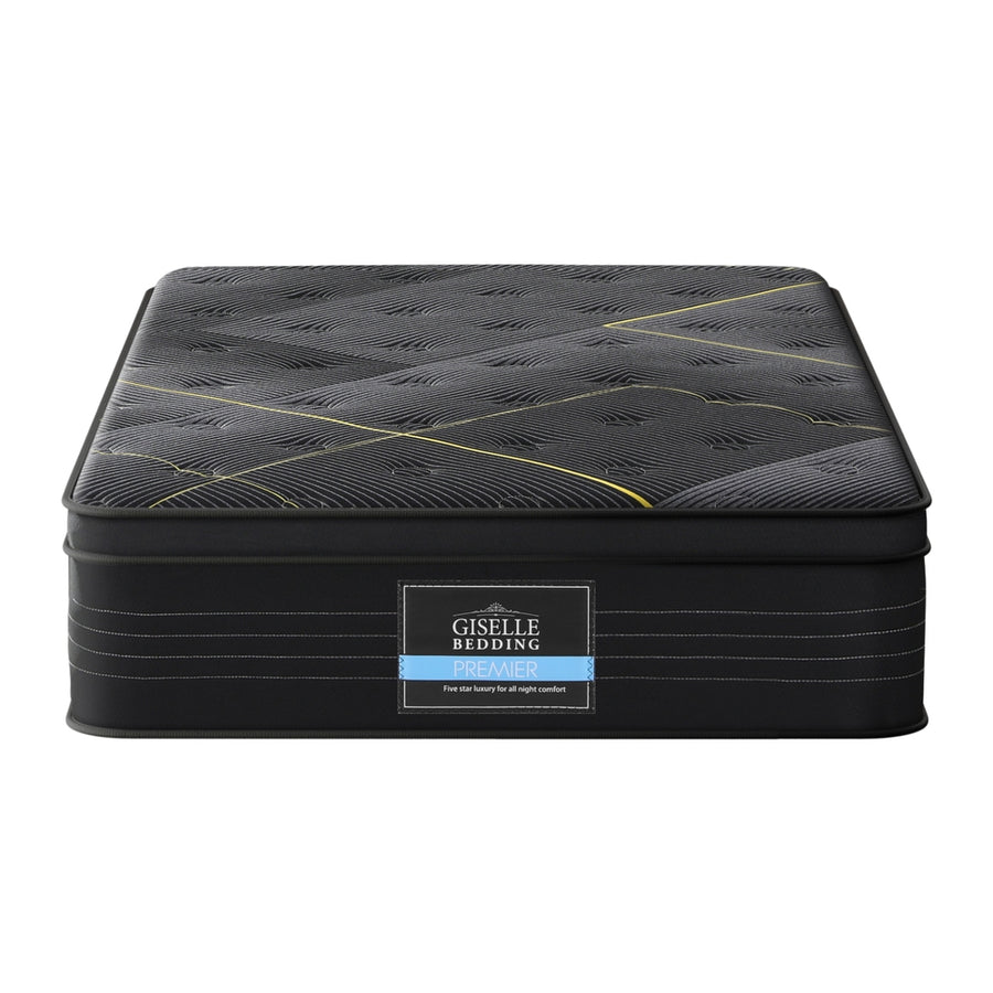 Giselle Bedding 35cm single Euro Top pocket spring mattress in black