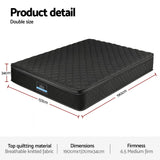 Giselle Bedding Mattress 34cm 5-Zone Pocket Spring Egg-crate Memory Foam Double - Side View