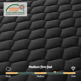 Giselle Bedding Mattress 34cm 5-Zone Pocket Spring Egg-crate Memory Foam Double - Low Angle