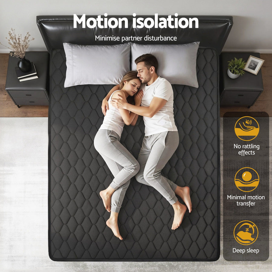Giselle Bedding Double Mattress 34cm Euro Top with 5-Zone Pocket Spring Support Black, image 9