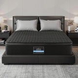 Giselle Bedding Double Mattress 34cm Euro Top with 5-Zone Pocket Spring Support Black