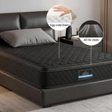 Giselle Bedding Single Mattress 34cm Euro Top with 5-Zone Pocket Spring Support Black
