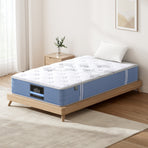 Giselle king single 25cm Euro Top pocket spring mattress, white and blue