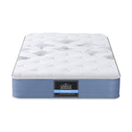 Giselle king single 25cm Euro Top pocket spring mattress, white and blue, reinforced edge