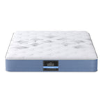 Giselle Bedding queen Euro Top pocket spring mattress, 25cm, white and blue, reinforced mattress edge