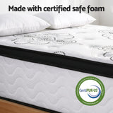 Giselle Bedding 30cm Mattress Pocket Spring Medium Firm Foam Euro Top King - Close-Up Angle