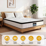 Giselle Bedding 30cm Mattress Pocket Spring Medium Firm Foam Euro Top Queen - 45-Degree Angle