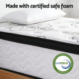 Giselle Bedding 30cm Mattress Pocket Spring Medium Firm Foam Euro Top Single - Close-Up Angle