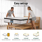 Giselle Bedding Single Mattress 30cm Pocket Spring Euro Top Medium Firm Foam