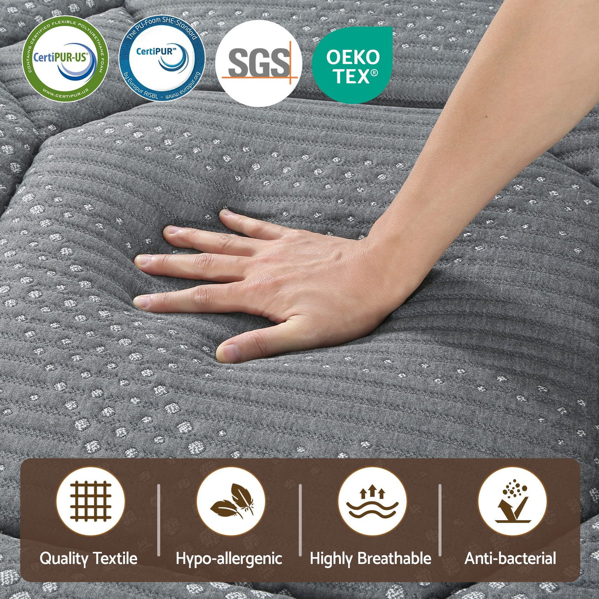 Giselle Bedding 34cm Mattress Cool Gel Memory Foam 7 Zone King